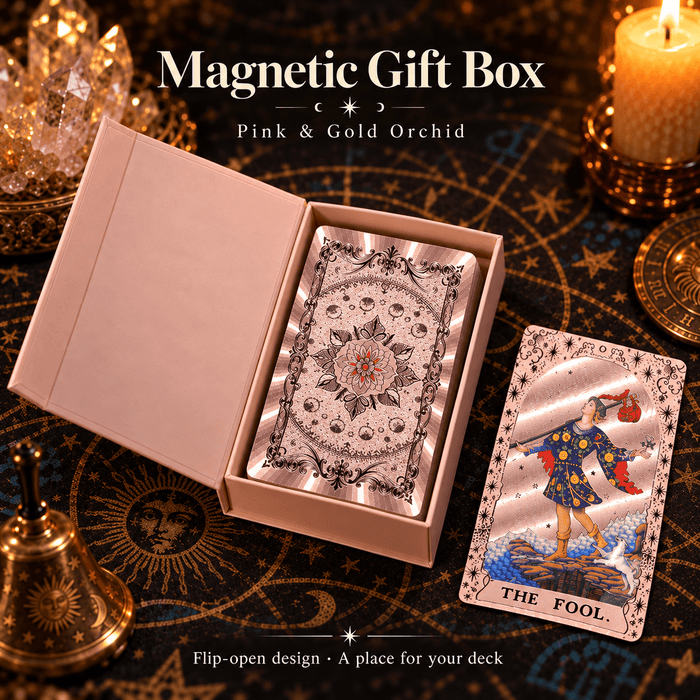 Pink & Gold Orchid — Waite-Style Gold Foil Tarot Deck