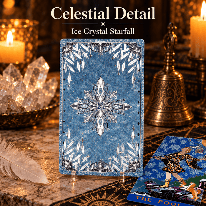 Ice Crystal Starfall — Waite-Style Gold Foil Tarot Deck