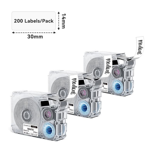 Phomemo 14x30mm Black on White Thermal Transfer Label Tapes for P15/A30