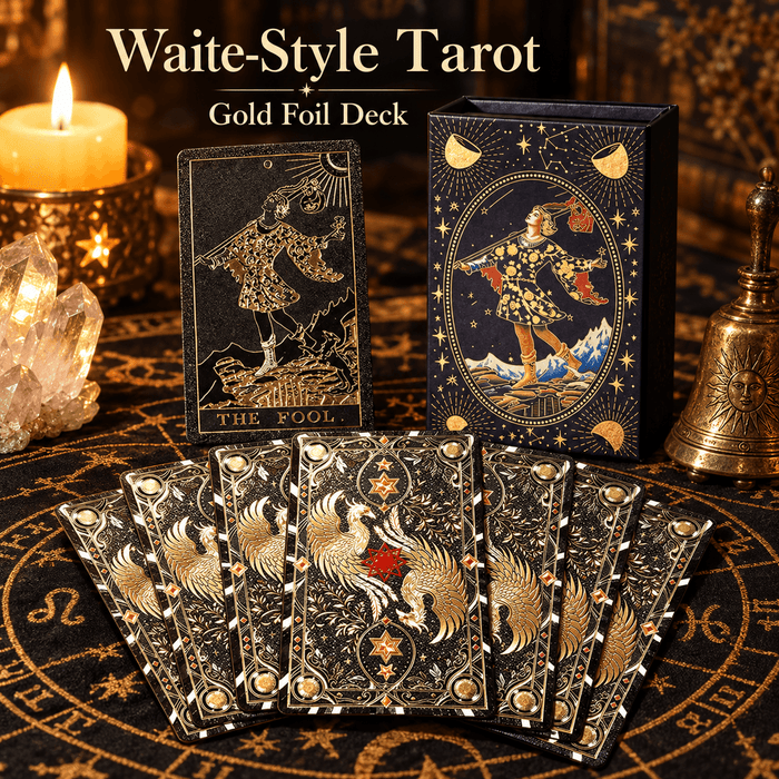 Black & Gold Phoenix — Waite-Style Gold Foil Tarot Deck