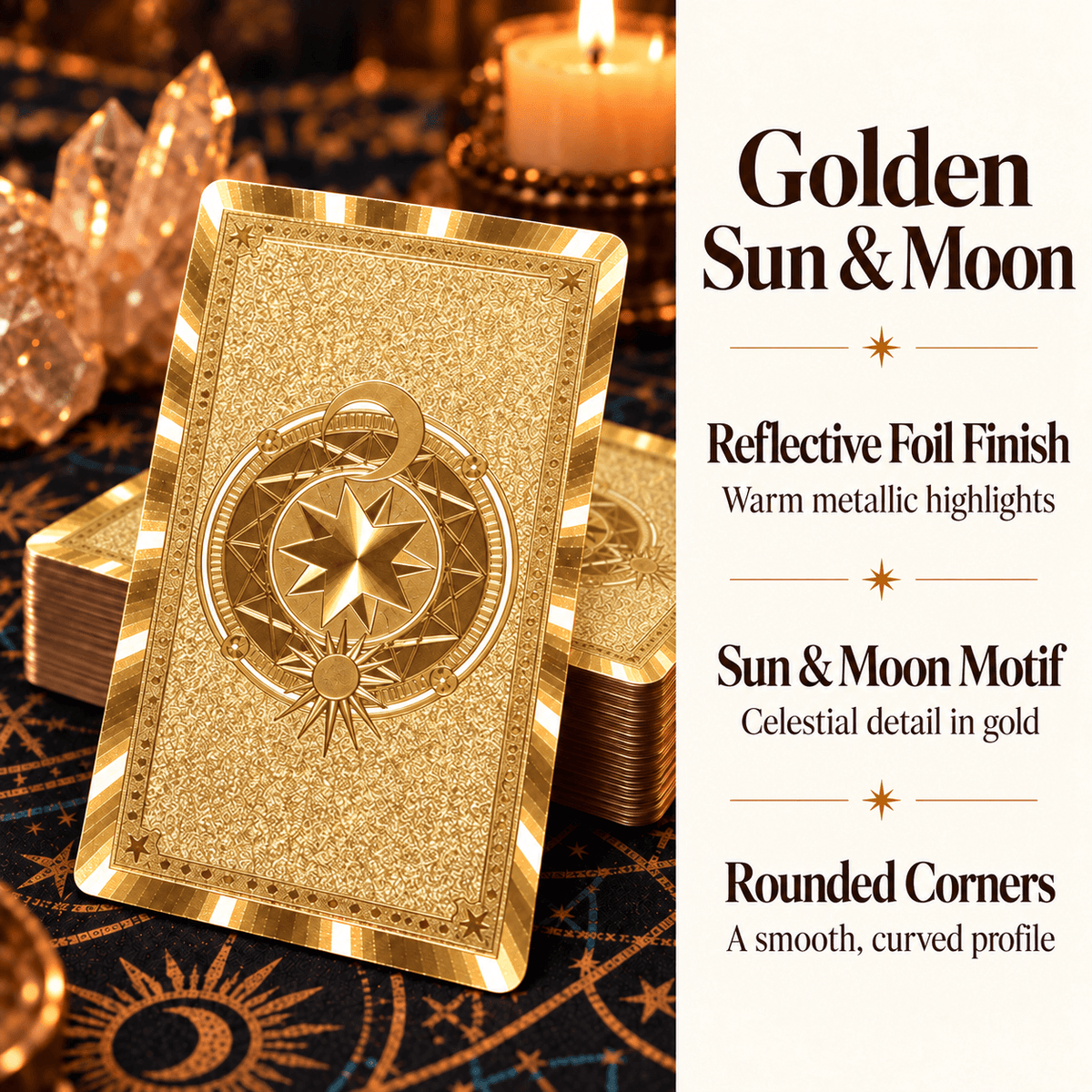 Golden Sun & Moon — Waite-Style Gold Foil Tarot Deck