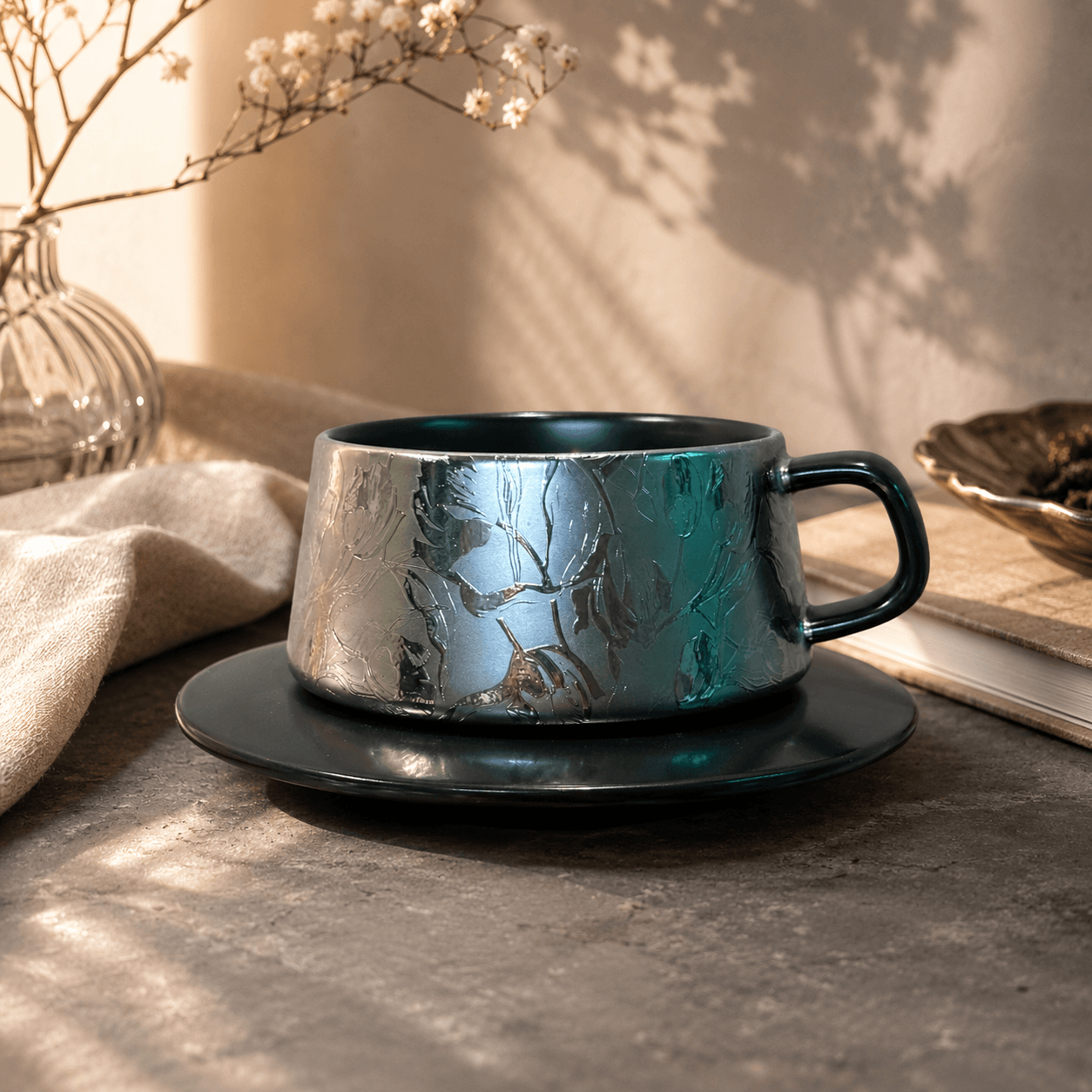 Silver Sakura Relief Cup