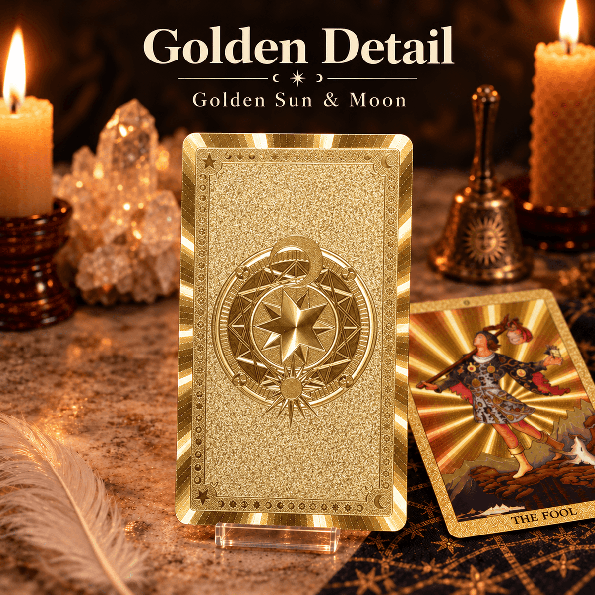 Golden Sun & Moon — Waite-Style Gold Foil Tarot Deck