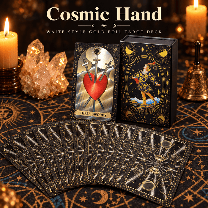 Cosmic Hand — Waite-Style Gold Foil Tarot Deck