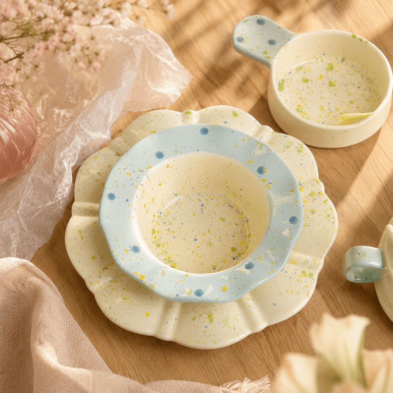 Ink Bloom Ceramic Plate