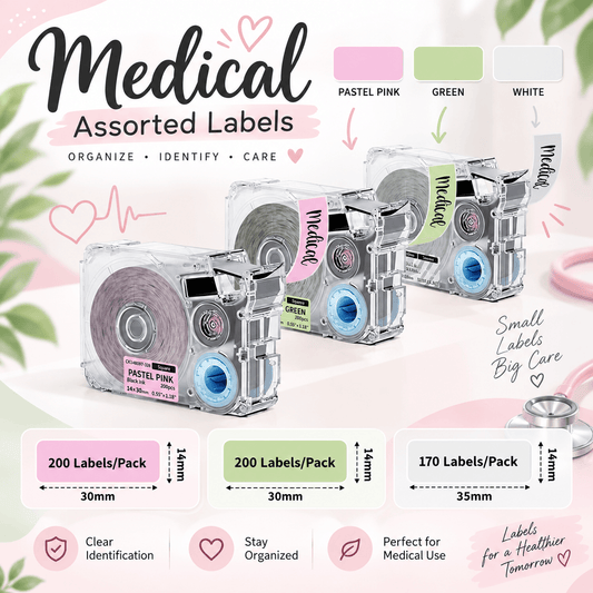 Phomemo T24 14mm Pink&Green&Clear Thermal Transfer Label Tapes for P15/A30