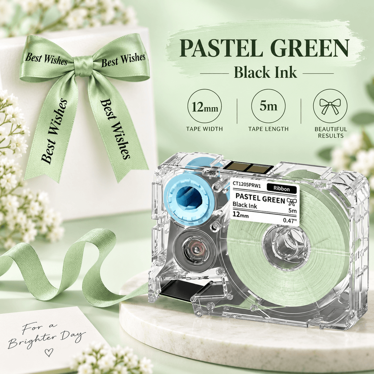 Phomemo T27 12mmx5m Pastel Blue&White&Red Ribbon Label Tapes for P15/A30