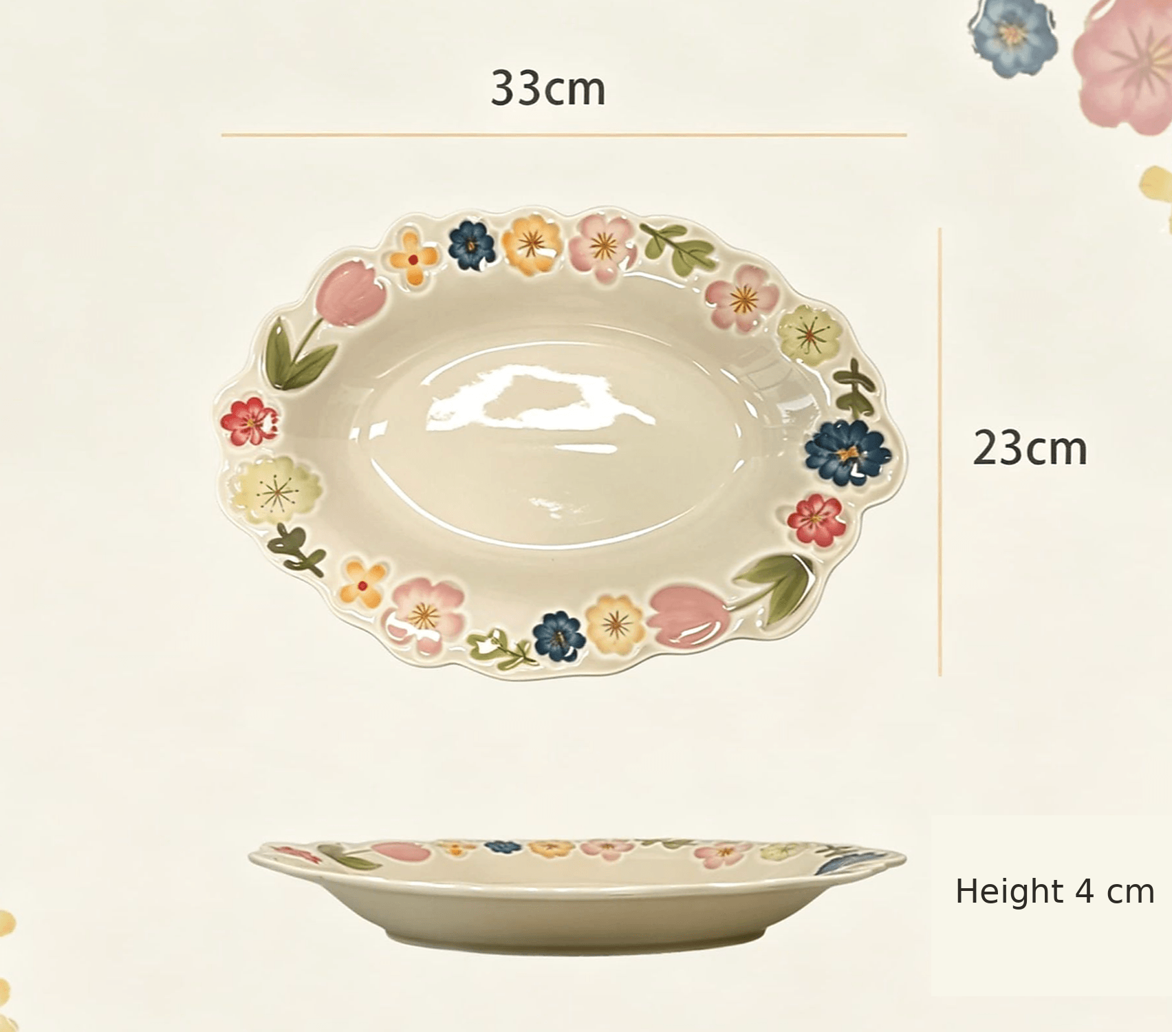 Fleur Relief Dessert Plate