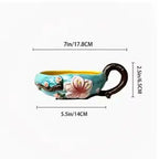 Peach Blossom Relief Handle Bowl