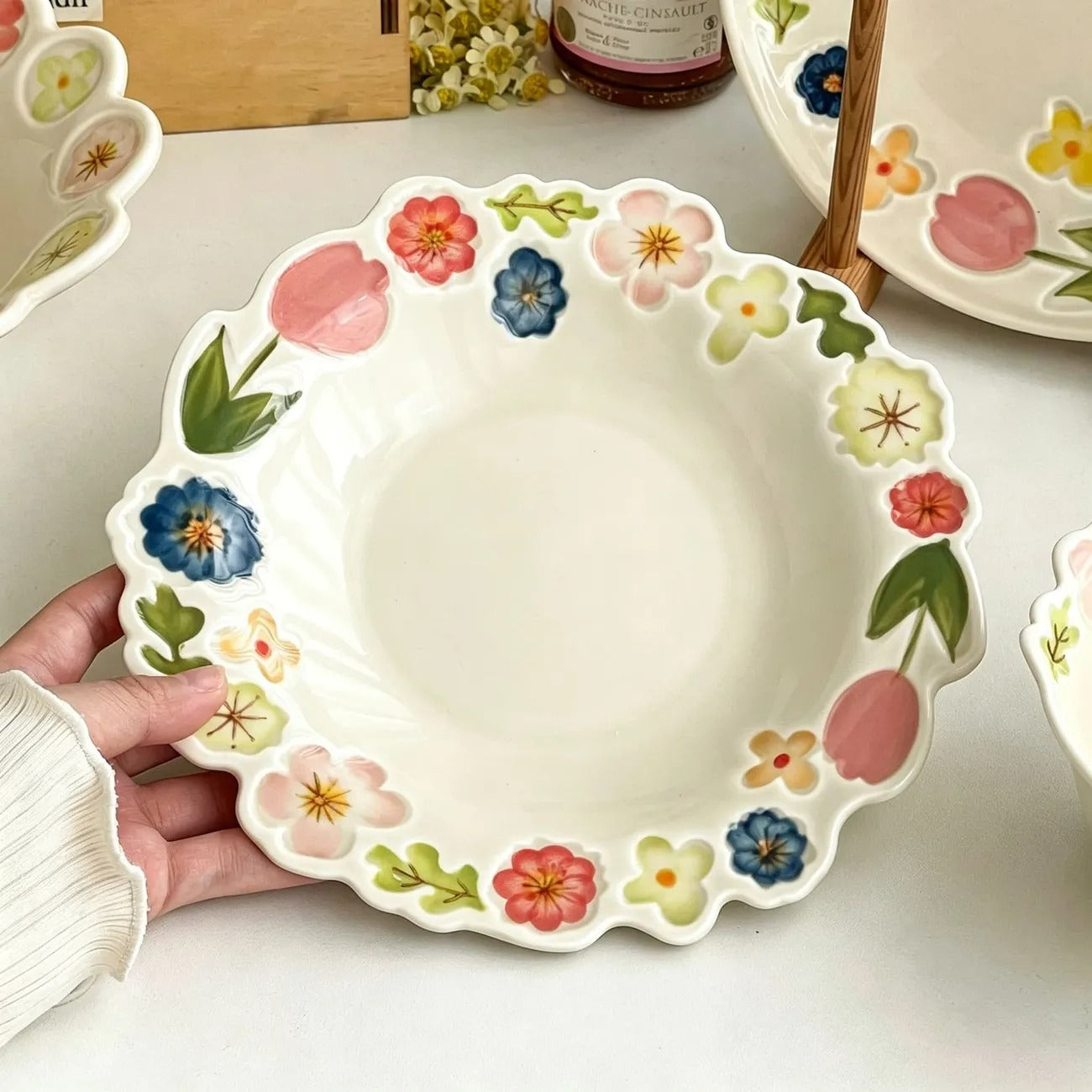 Fleur Relief Dessert Plate