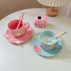 Celestial Hand-Painted Ceramic Cup Set