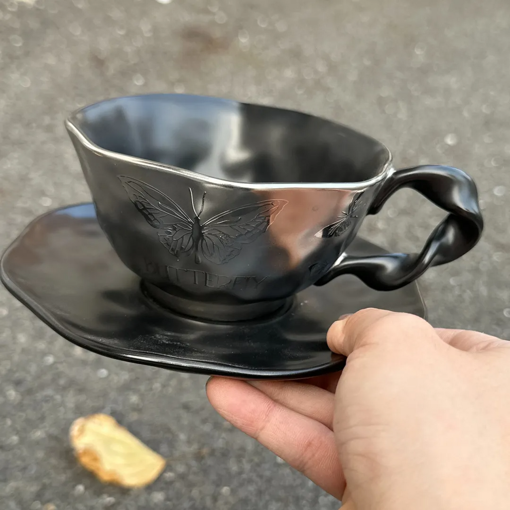 Papillon Relief Cup & Saucer