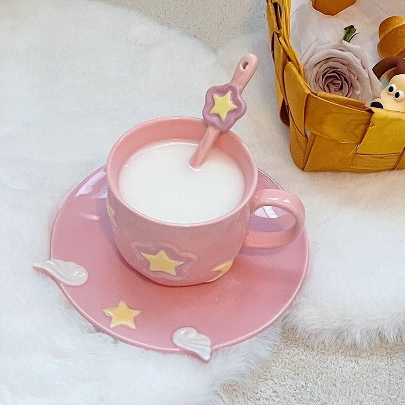 Celestial Hand-Painted Ceramic Cup Set