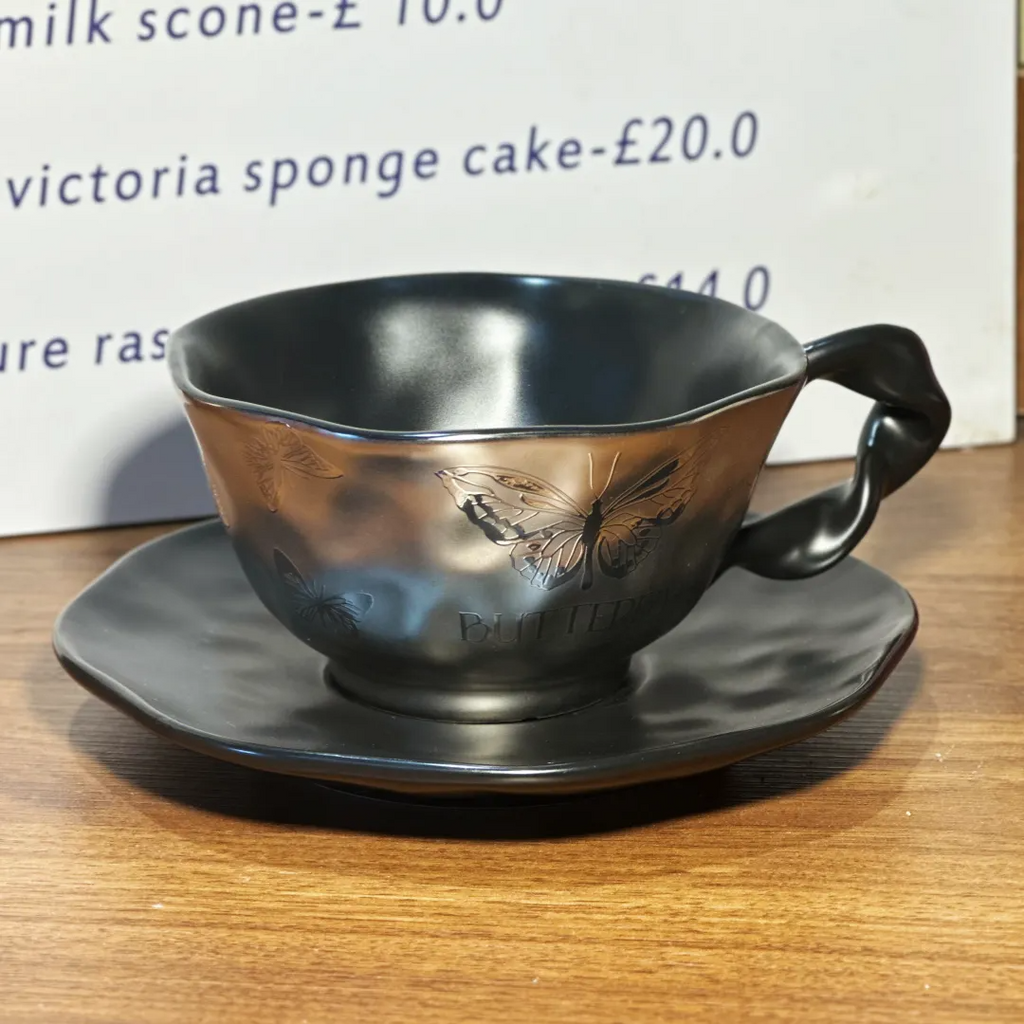 Papillon Relief Cup & Saucer