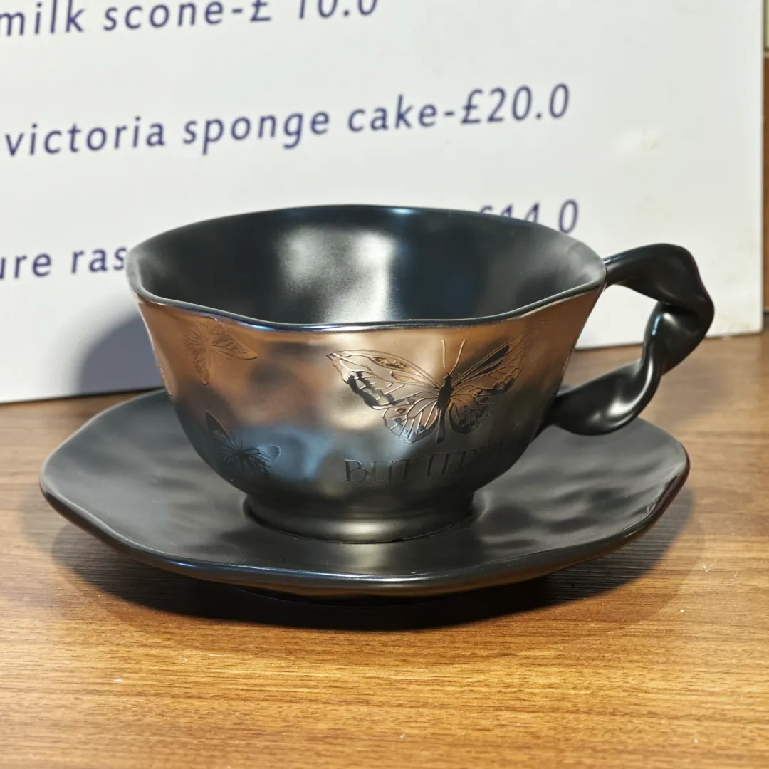 Papillon Relief Cup & Saucer