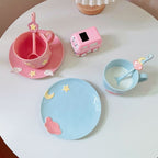 Celestial Hand-Painted Ceramic Cup Set