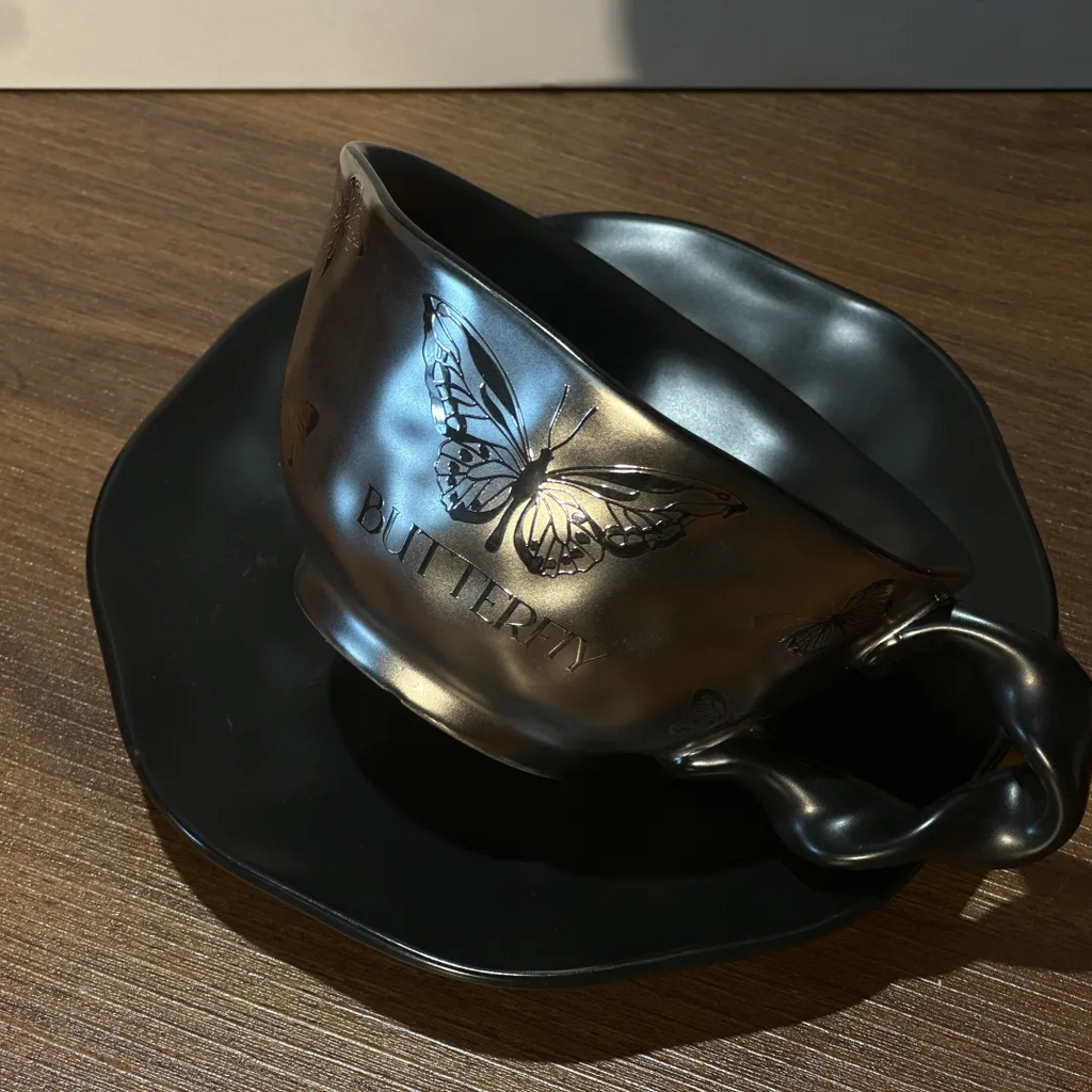 Papillon Relief Cup & Saucer