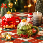 Merry Tree Ceramic Mug with Lid