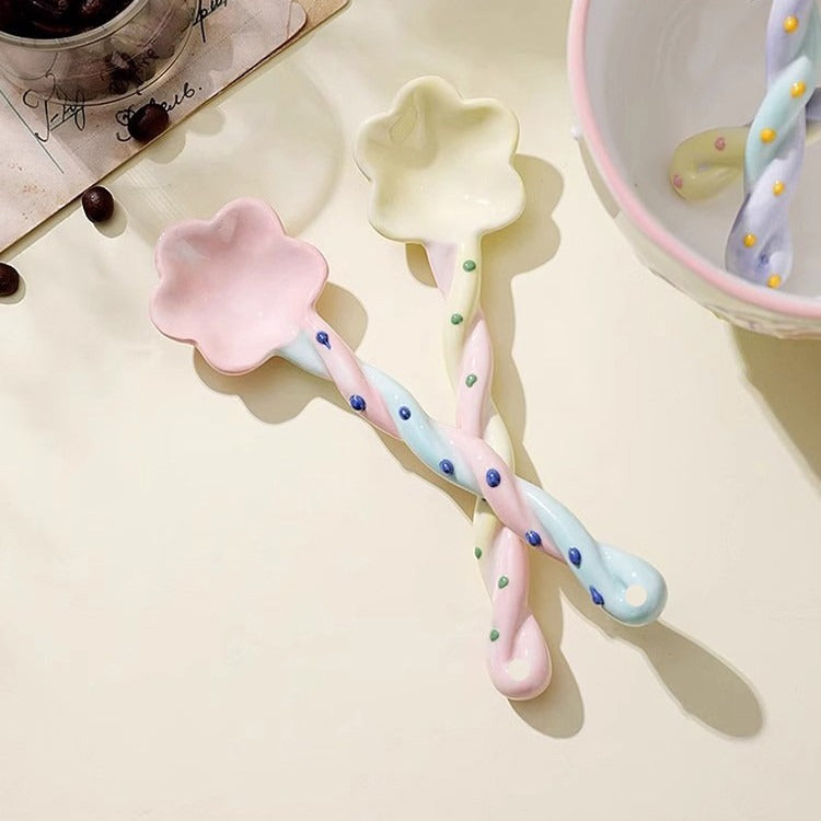 Whimsical Ceramic Dessert Spoon
