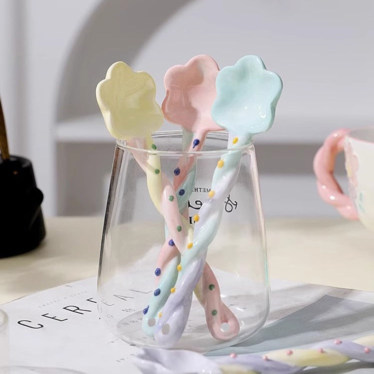 Whimsical Ceramic Dessert Spoon