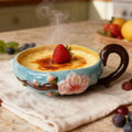 Peach Blossom Relief Handle Bowl