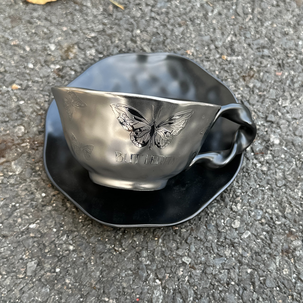 Papillon Relief Cup & Saucer
