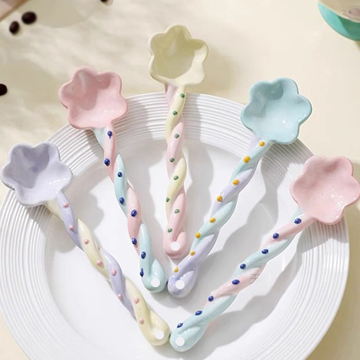 Whimsical Ceramic Dessert Spoon