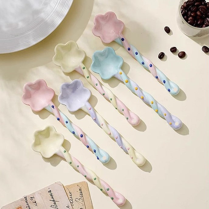 Whimsical Ceramic Dessert Spoon