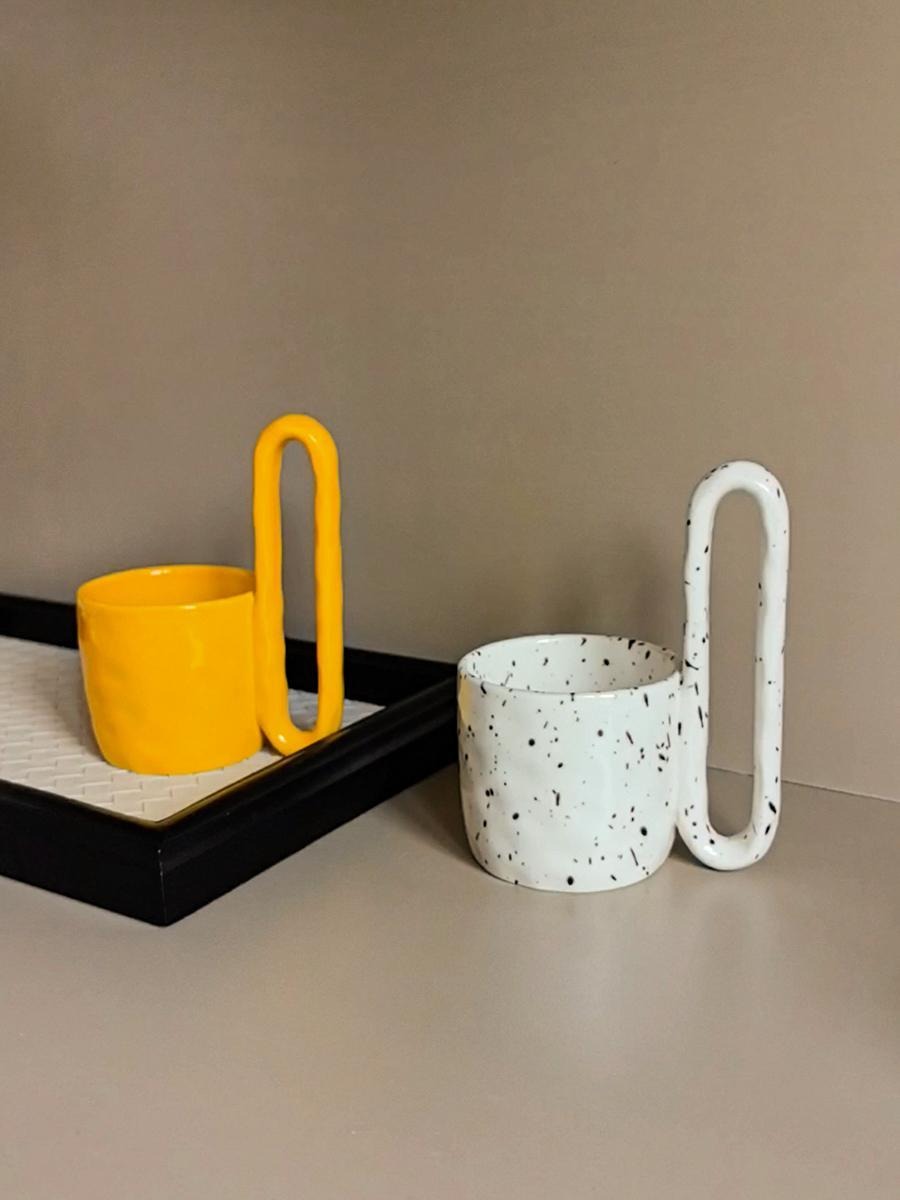 Sculpted High-Handle Mug