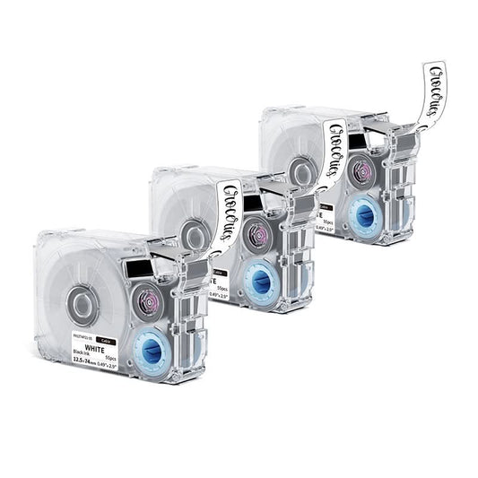 Phomemo 12.5mmx74mm+35mm  Black on White Cable Label Tapes for P15/A30