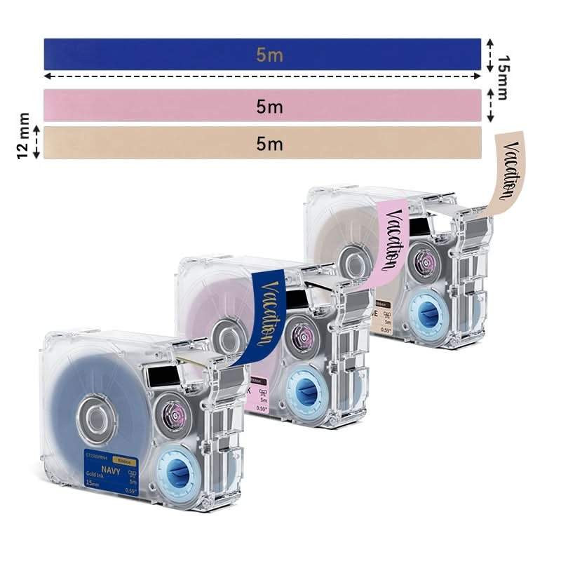 Phomemo 12mmx5m Navy&Pink&Beige Ribbon Label Tapes for P15/A30