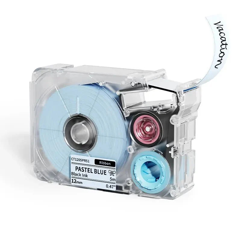 Phomemo T27 12mmx5m Pastel Blue&White&Red Ribbon Label Tapes for P15/A30