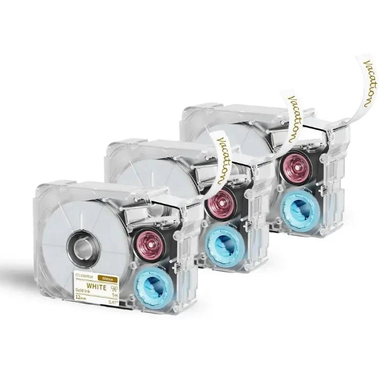 Phomemo T27 12mmx5m Pastel Blue&White&Red Ribbon Label Tapes for P15/A30