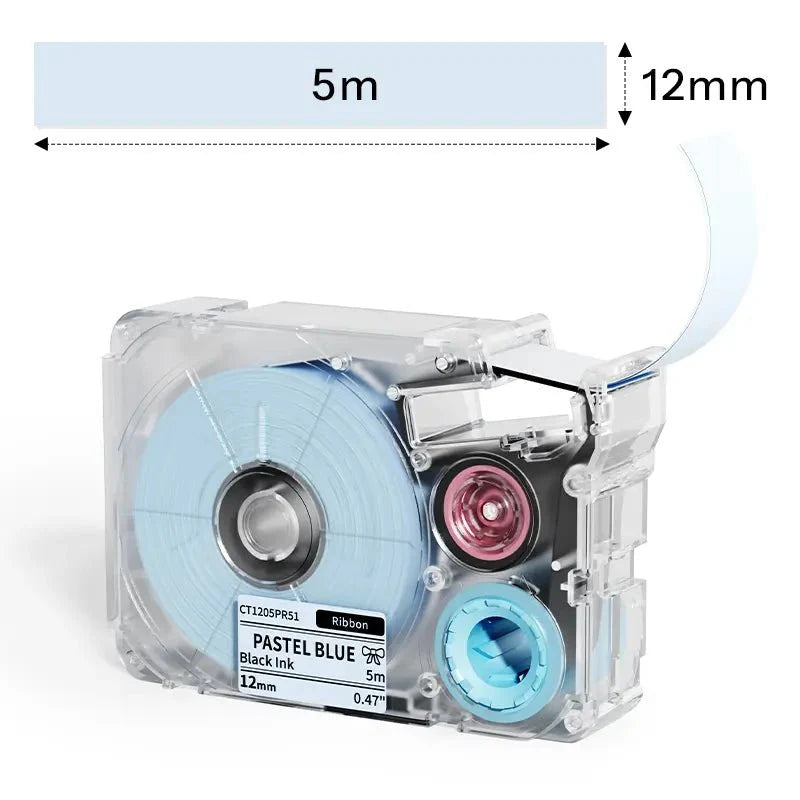 Phomemo T27 12mmx5m Pastel Blue&White&Red Ribbon Label Tapes for P15/A30