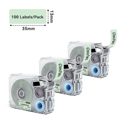 Phomemo 13x35mm Black on Luminous Label Tapes for P15/A30