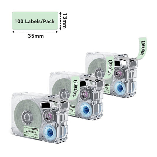 Phomemo 13x35mm Black on Luminous Label Tapes for P15/A30