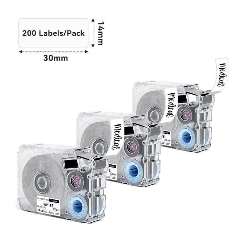 Phomemo 14x30mm Black on White Thermal Transfer Label Tapes for P15/A30