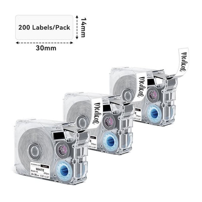 Phomemo 14x30mm Black on White Thermal Transfer Label Tapes for P15/A30