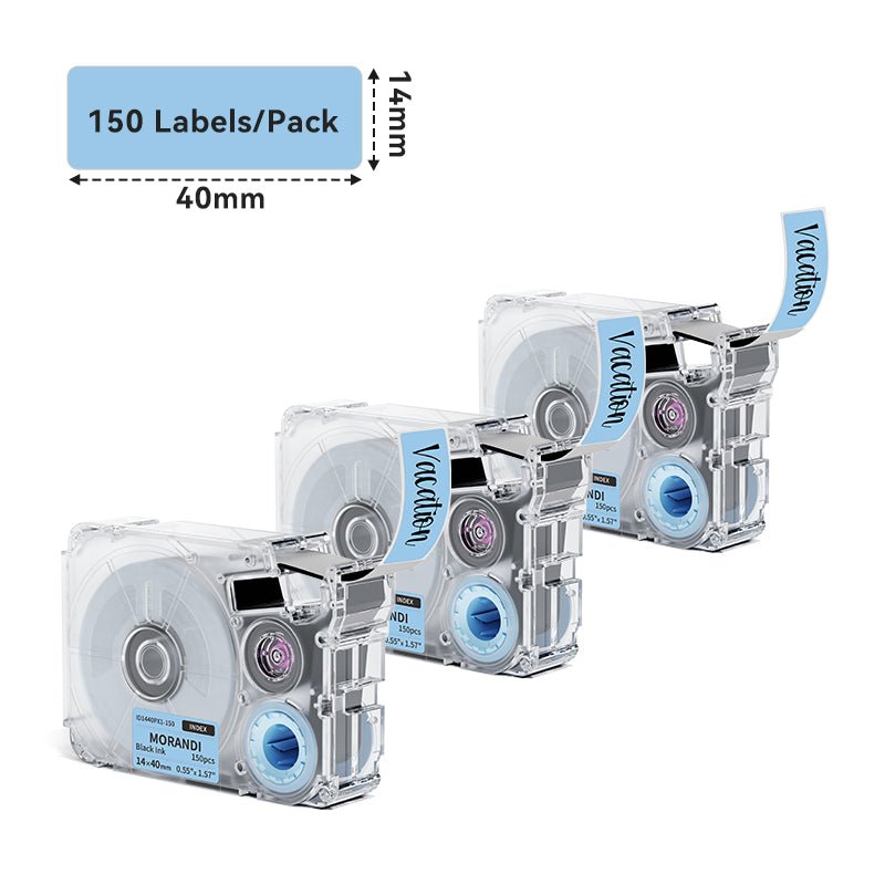 Phomemo 14x40mm Black on Morandi Index Label Tapes for P15/A30