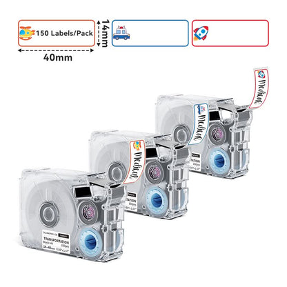 Phomemo 14x40mm Black on Transportation Patterns Label Tapes for P15/A30