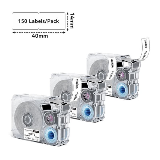 Phomemo 14x40mm Black on White Template Label Tapes for P15/A30
