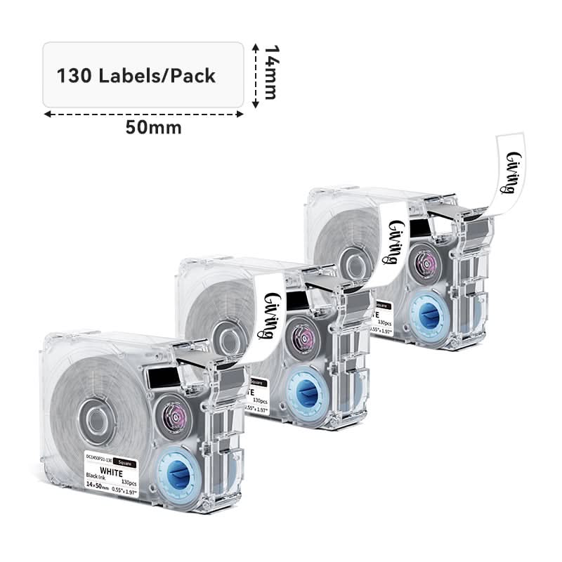 Phomemo 14x50mm  Black on White Thermal Transfer Label Tapes for P15/A30
