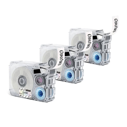 Phomemo 15mmx5m Black on Clear Colorful Standard Label Tapes for P15/A30