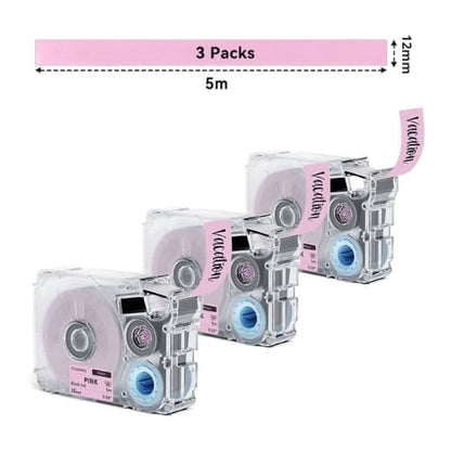 Phomemo 12mmx5m Navy&Pink&Beige Ribbon Label Tapes for P15/A30