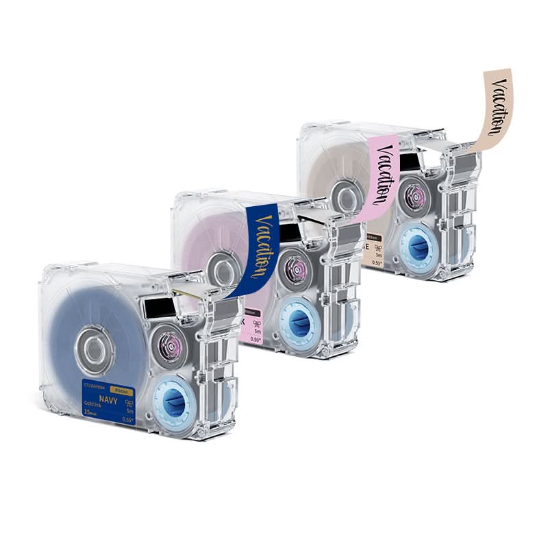 Phomemo 12mmx5m Navy&Pink&Beige Ribbon Label Tapes for P15/A30
