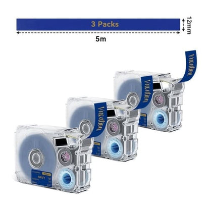 Phomemo 12mmx5m Navy&Pink&Beige Ribbon Label Tapes for P15/A30