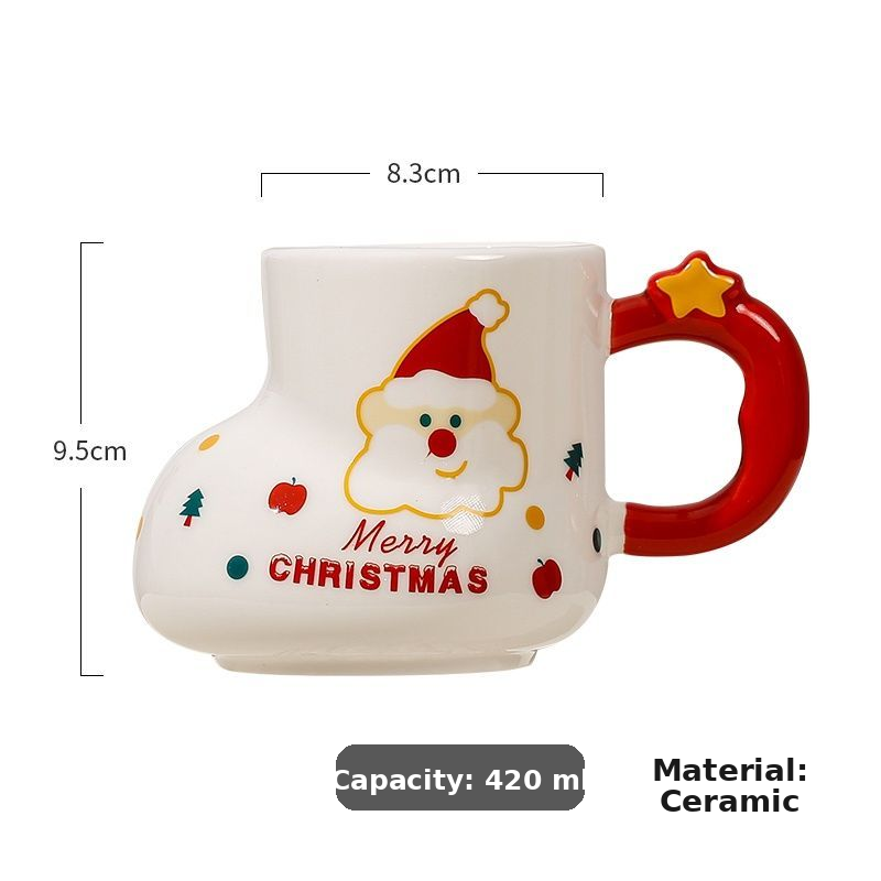 Christmas Charm Ceramic Tumbler with Straw